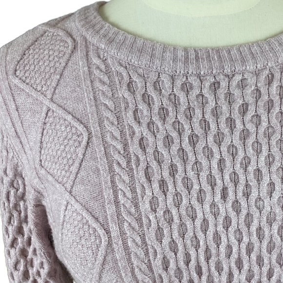 Cyrus Evolution Cable Knit Fisherman Sweater Purple Cottagecore Classic Coast-L - Picture 6 of 13